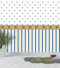 Papel de parede infantil coroa com listrado 3584-8715