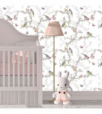 Papel de parede primavera com pássaros 3585-8717