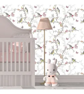 Papel de parede primavera com pássaros