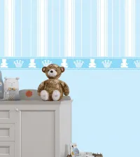 Papel de parede infantil com composição de faixa menino 3601-8757