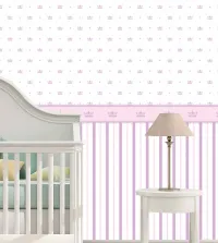Papel de parede infantil com faixa de coroa 3594-8762