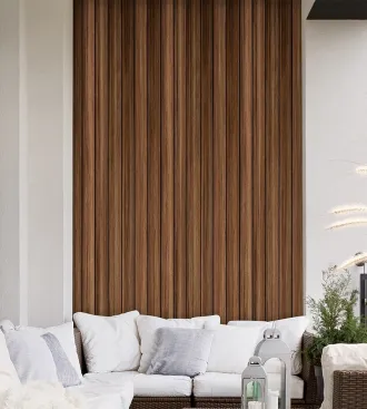 Papel de parede madeira em ripas