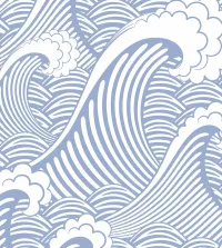 Papel de parede Contemporâneo ondas do mar em tons azul 3618-8821