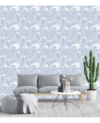 Papel de parede ondas do mar azul e branco 3624-8829