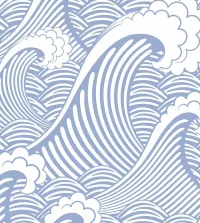 Papel de parede ondas do mar azul e branco 3624-8830
