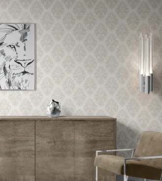 Papel de parede arabesco tons em bege