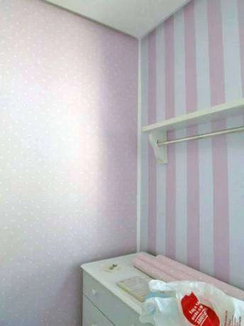 Papel de parede poá rosa chá com branco 307-887