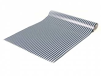 Papel de parede listras finas em azul marinho e branco