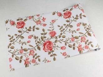 Papel de parede floral com rosas vermelhas
