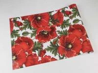 Papel de parede floral com flores vermelho vivido 216-961