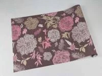 Papel de parede Floral rosa com fundo marrom 217-962
