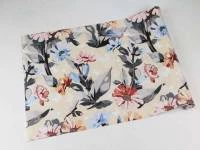 Papel de parede floral com flores azuis vermelho e laranja 339-964