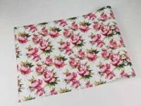Papel de parede floral com rosas e fundo branco 336-974