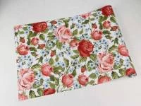Papel de parede floral com rosas vermelhas e cor de rosa 359-976