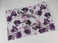 Papel de floral com flores roxas e borboletas rosa 346-980