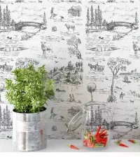 Papel de Parede Provençal Toyle de Jouy